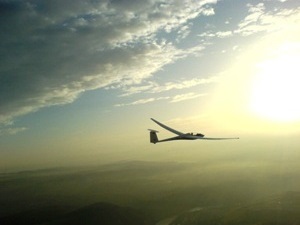 Foto eines Segelflugzeugs (ASW 20) im Flug
